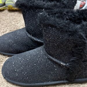 True Craft Black Glitter Ankle Boots